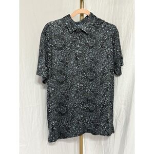 Ben Hogan Performance Golf Polo Shirt‎ Mens M Black Gray Blue Geometric Design